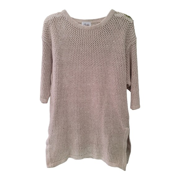 Vintage Studio C Oversized Open Knit Cotton Sweater Size M Beachy - Picture 9 of 10